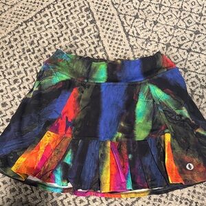 Vibrant Multicolor Ruffle Tennis Skirt